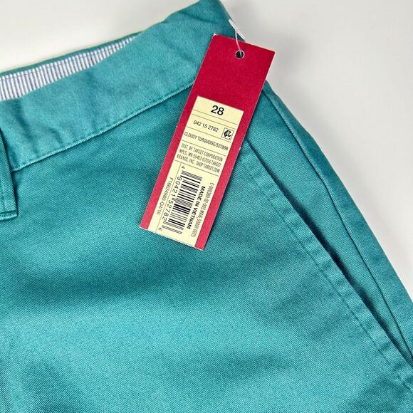 NWT Merona Turquoise Cotton Blend Stretch Flat Front Casual Chino Shorts Size 28 - Picture 5 of 11